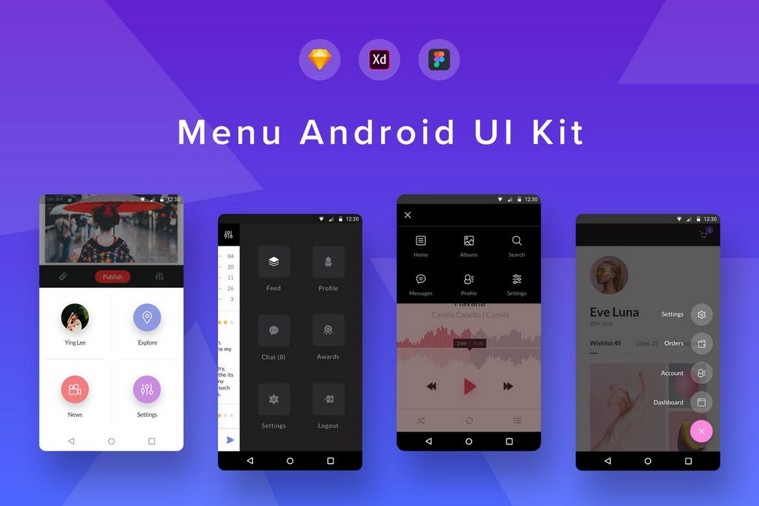 Android Menu UI Kit for Figma