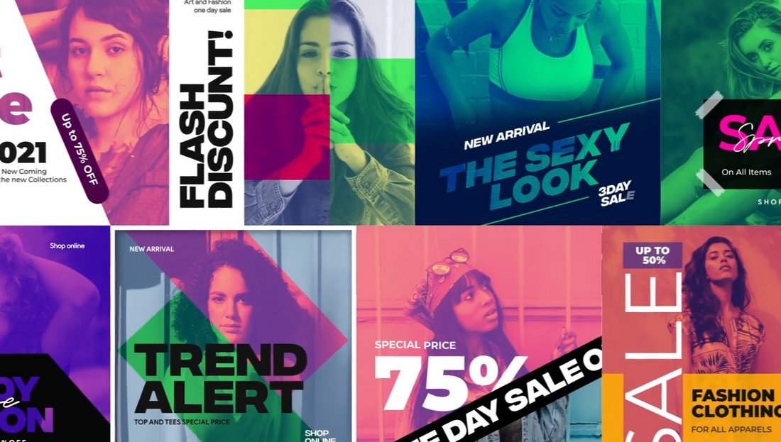 Duotone After Effects Instagram Fashion Video Templates