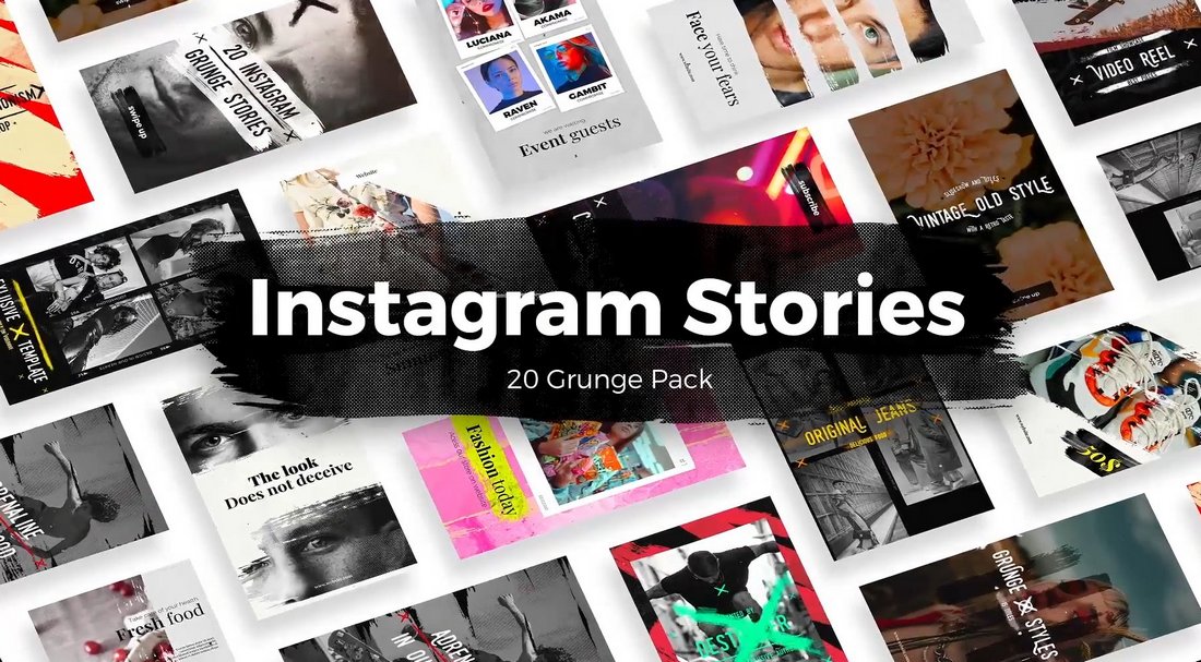 Grunge-Style Instagram Story After Effects Templates