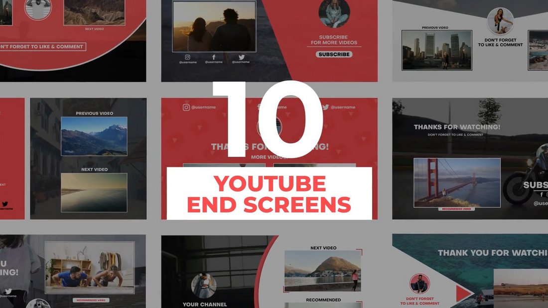 10 YouTube End Screens for Premiere Pro
