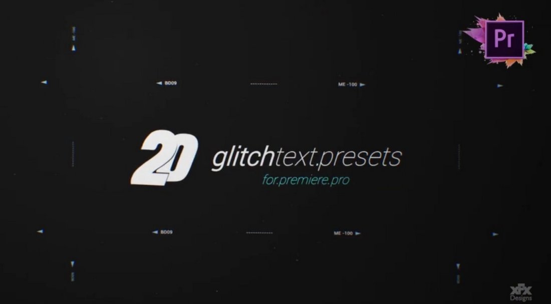 20 Glitch Text Presets Pack For Premiere Pro
