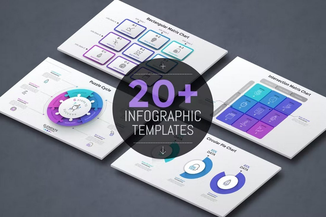 20 Infographic Templates AI & PSD