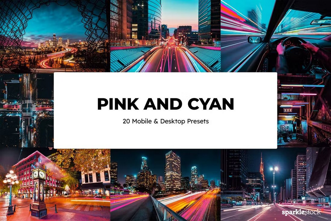 20 Pink and Cyan Lightroom Presets & LUTs
