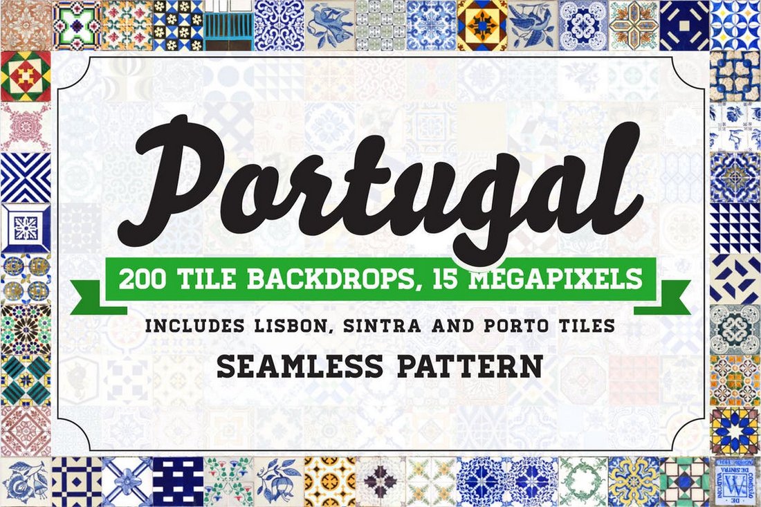 200 Seamless Portugal Azulejo Tile Backgrounds
