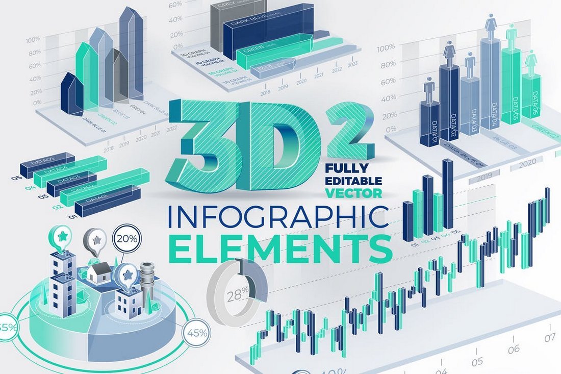 3D Corporate Infographic Elements