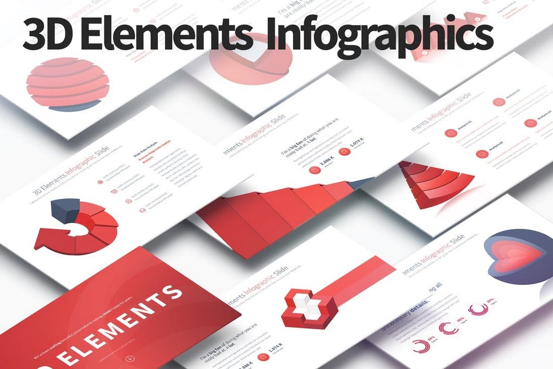 3D Elements - PowerPoint Infographics Slides