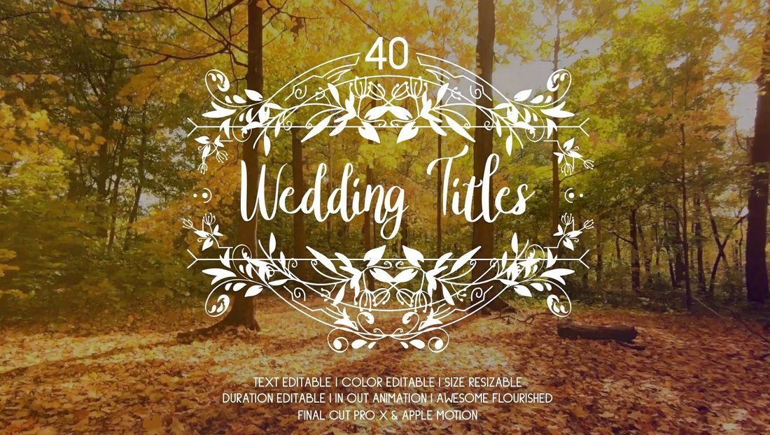 40 Flourish Wedding Titles for Final Cut Pro
