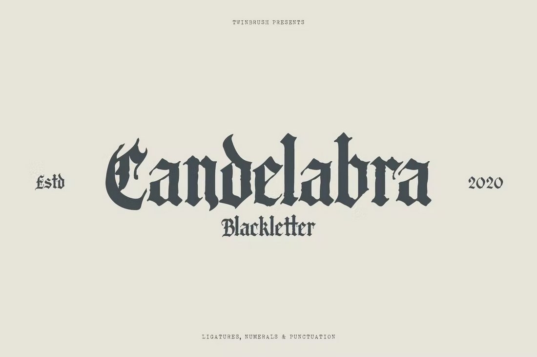 Candelabra - Medieval Blackletter Old English Font
