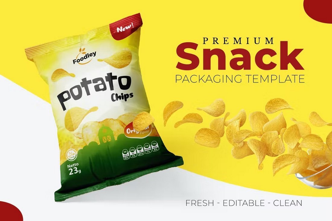 Clean Snack Packaging Design Template