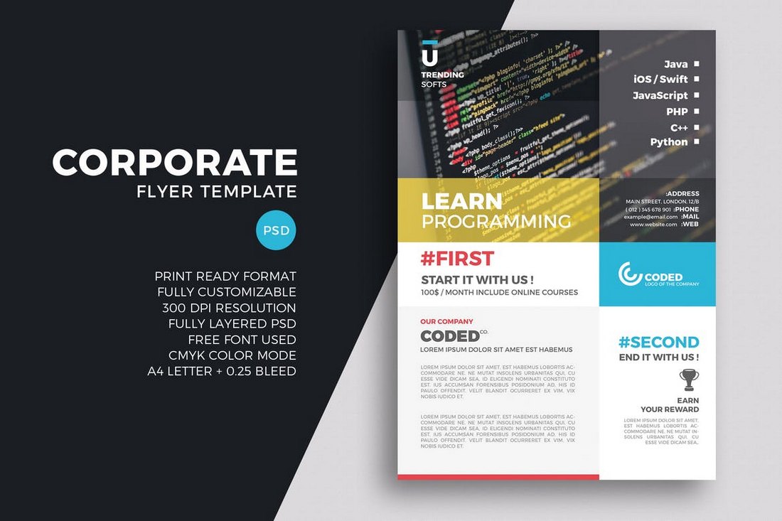 Coding Business Corporate Flyer Template