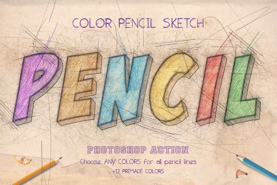 Colored Pencil Sketch Photoshop Actions