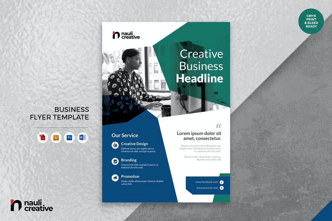 Corporate Business Flyer Word & PSD