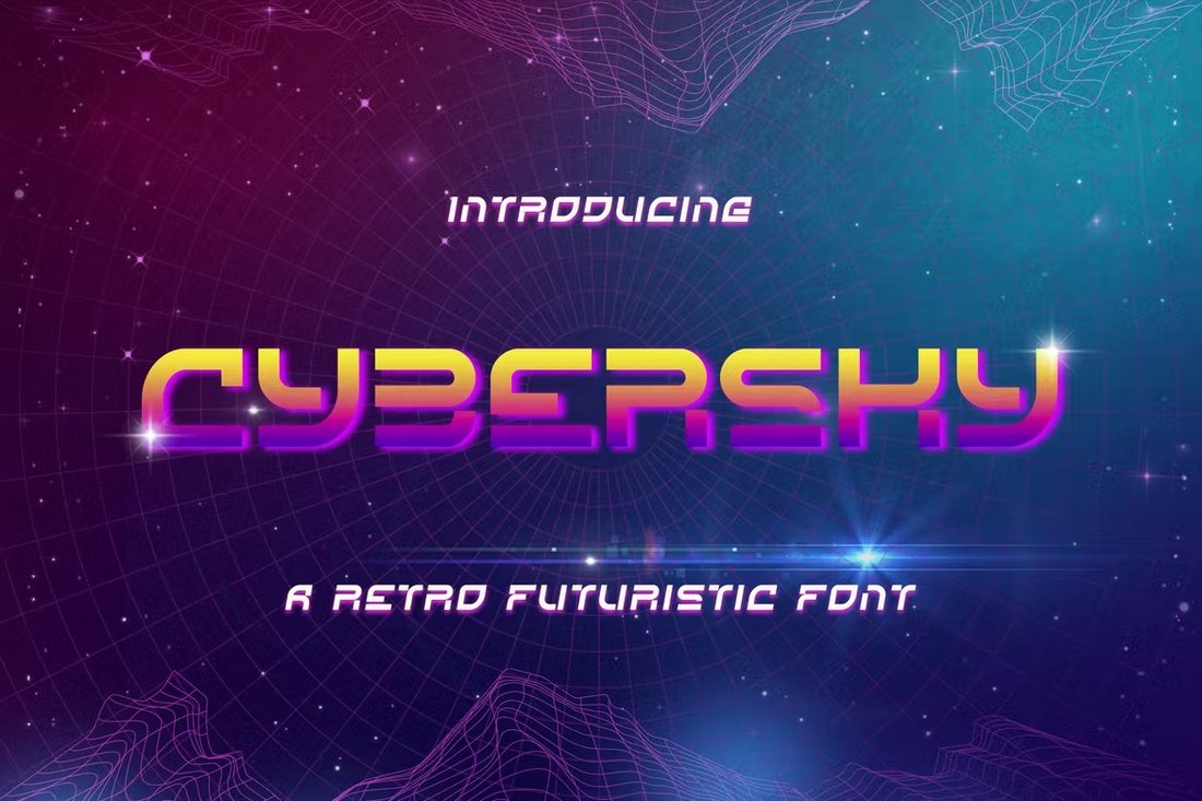 Cybersky - Retro Futuristic Cyberpunk Font
