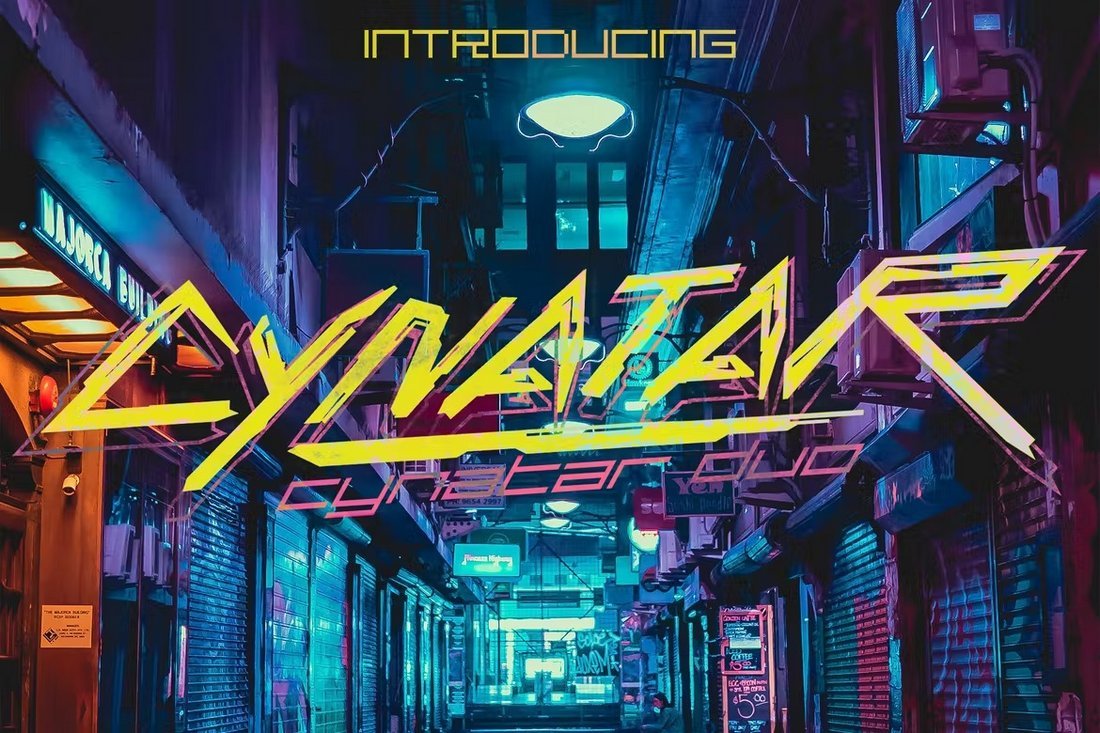 Cynatar - Cyberpunk Font Duo