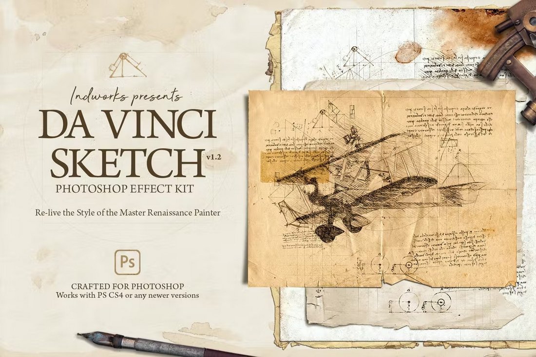 Da Vinci Sketch Photoshop Action