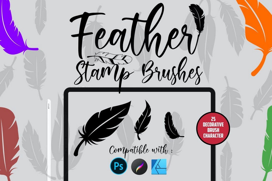 Feather - Stamp Brushes for Affinity Designer