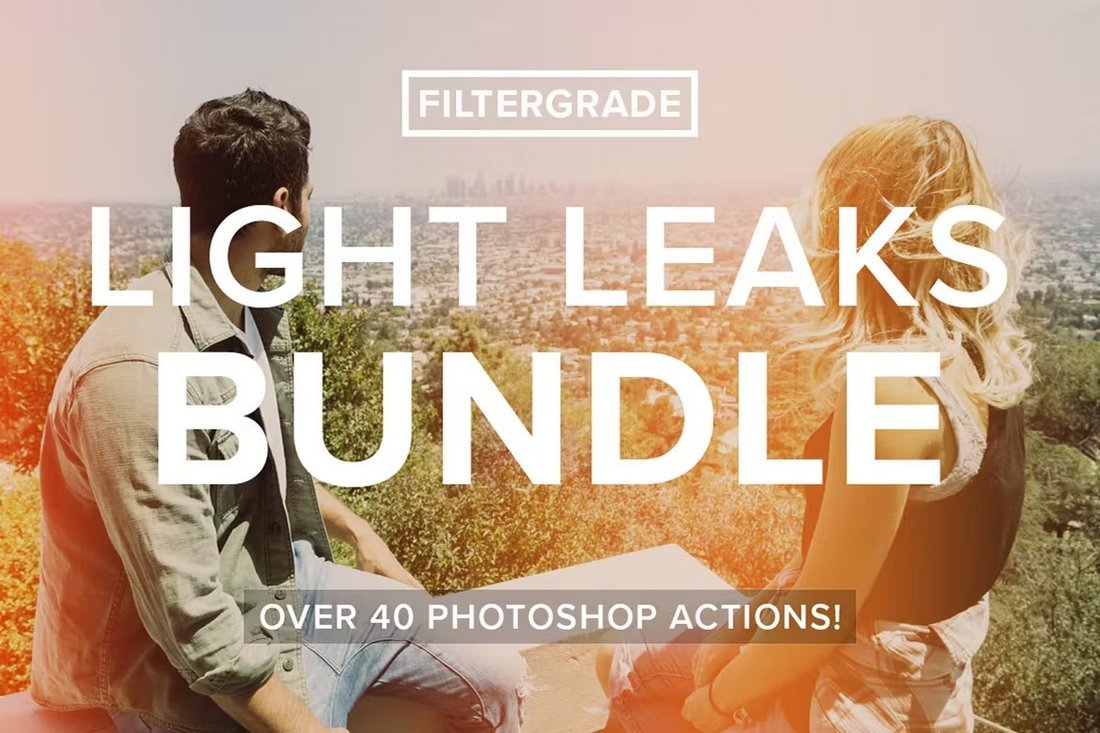 FilterGrade Light Leaks Photoshop Actions Bundle