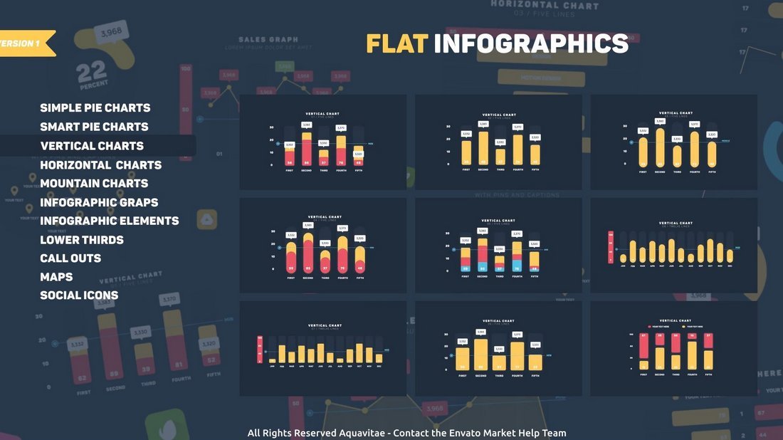 Flat Design Infographics Premiere Pro Templates