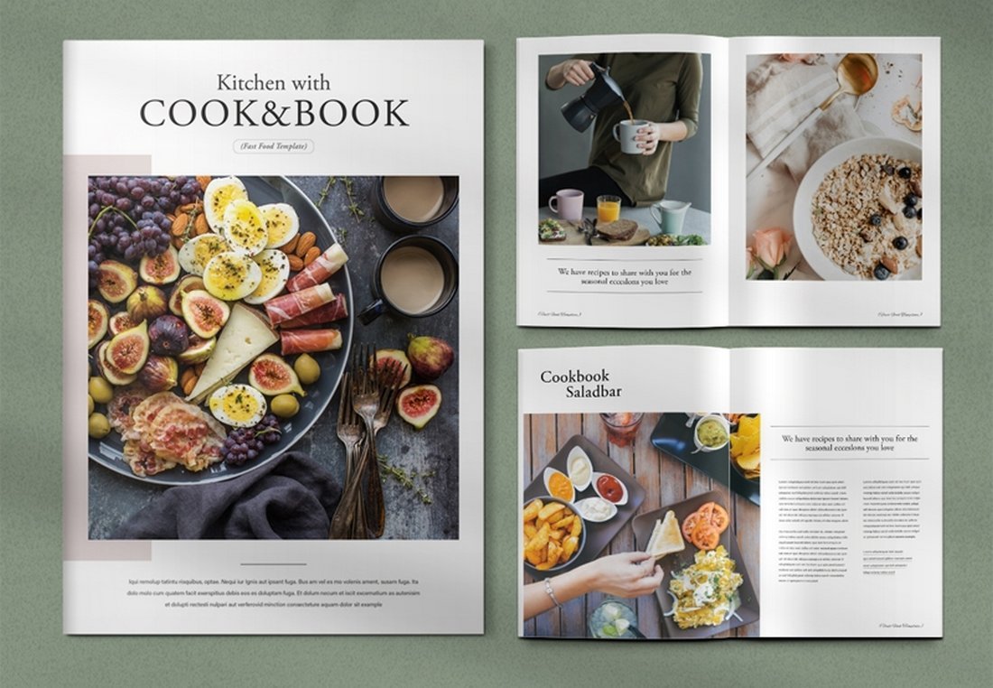 Free Cookbook Magazine Template for InDesign