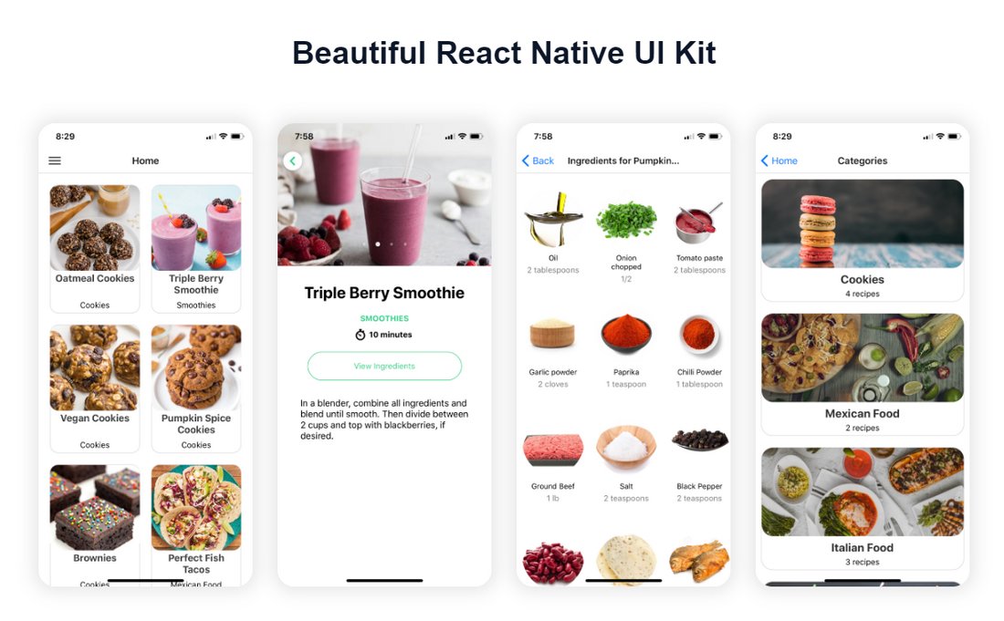 Free Food App React Native App Template