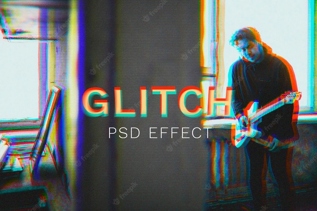 Free Glitch Photoshop Photo Effect
