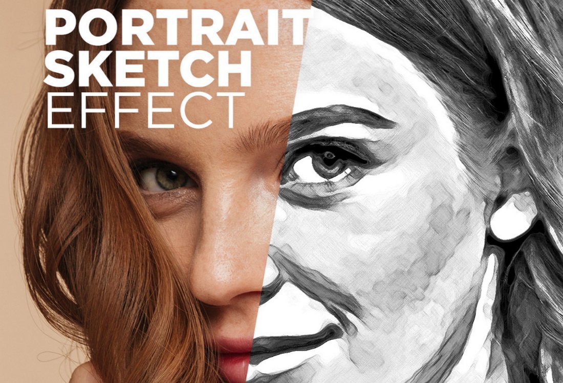 Free Photoshop Action Portrait Sketch Effect