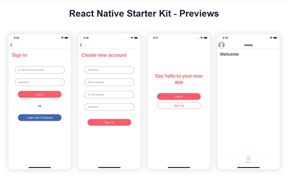 Free React Native Starter Kit Templates