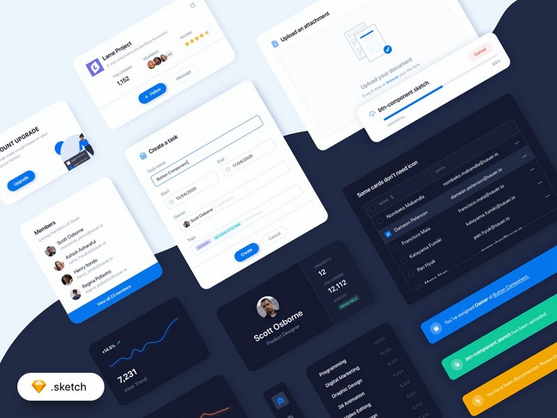 Free UI Kit Elements for Sketch