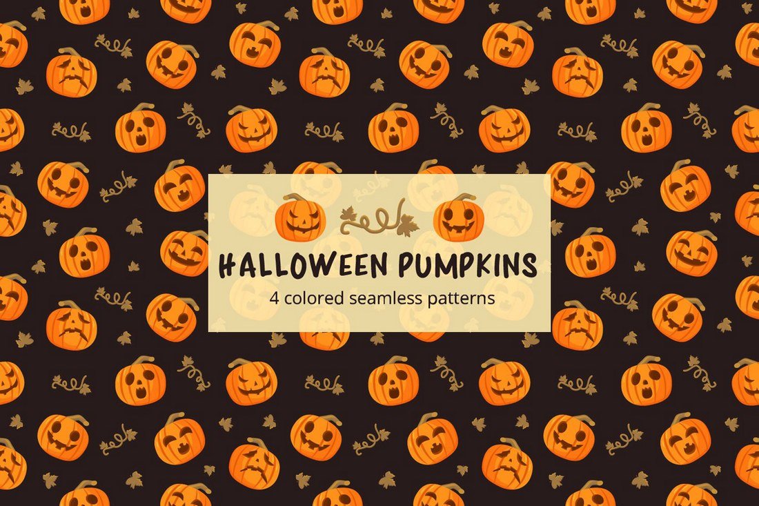 Halloween Pumpkins Seamless Free Pattern