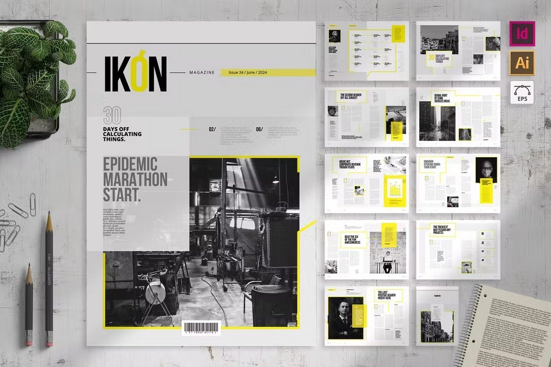 Ikon - Business Magazine InDesign Template