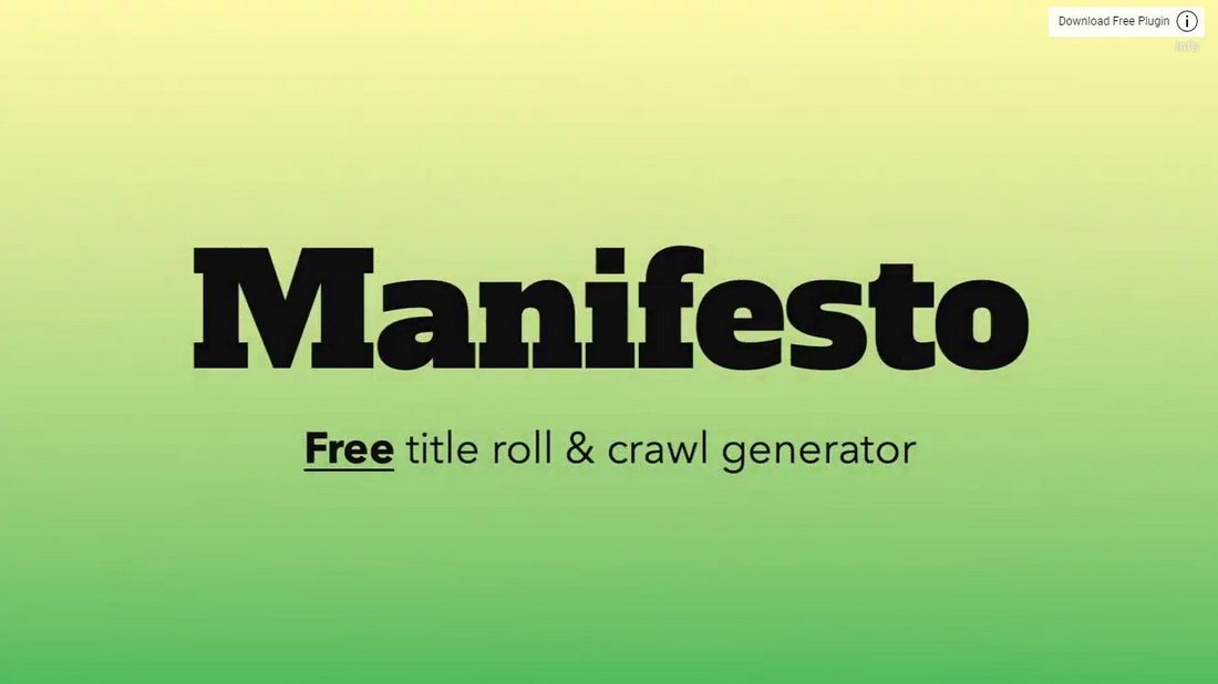 Manifesto - Free Text Animation Premiere Pro Plugin