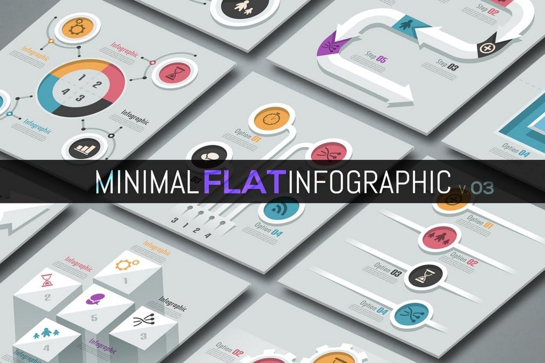Minimal Flat Infographics v03
