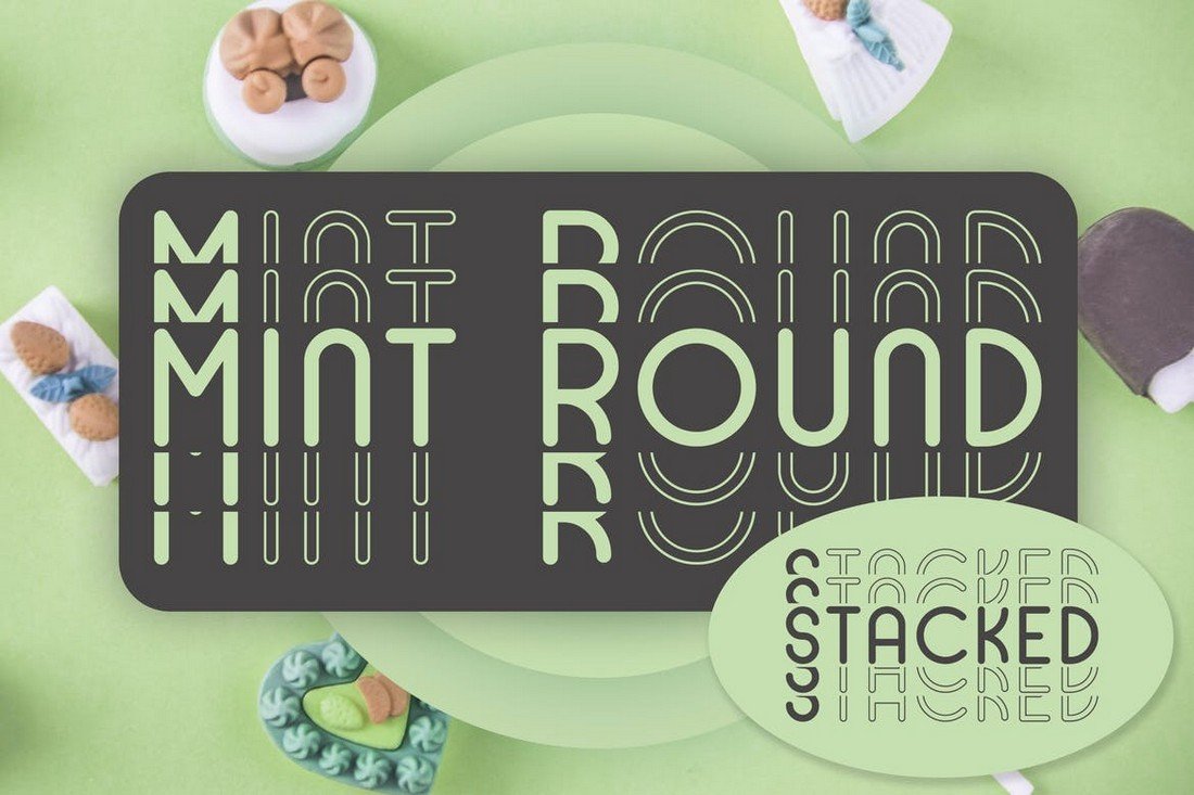Mint Round - Rounded Mirrored Font