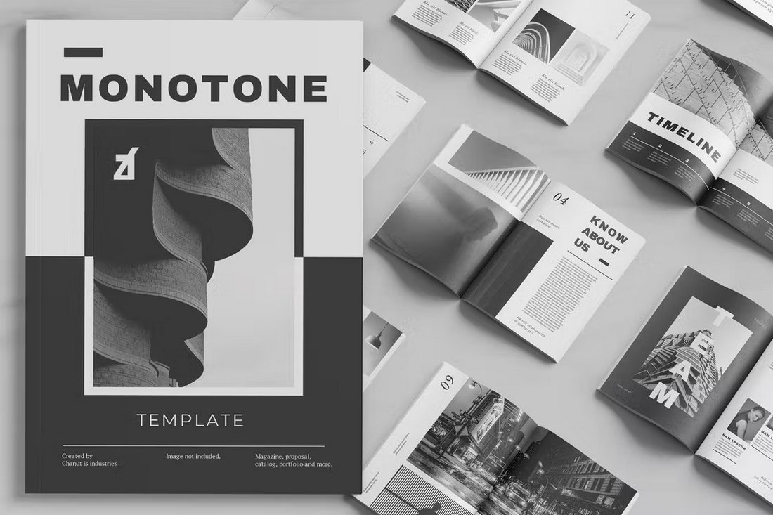 Monotone Photoshop Magazine Template