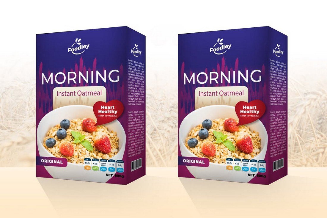Oatmeal Box Packaging Template