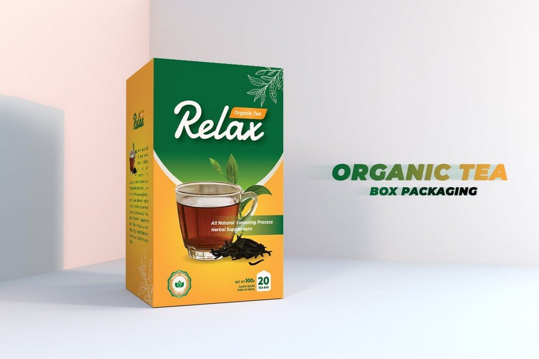 Organic Tea Box Packaging Template