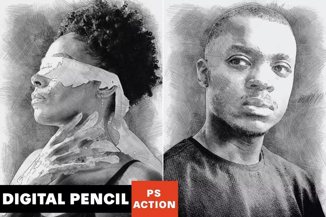Photoshop Pencil Brush Effect Action