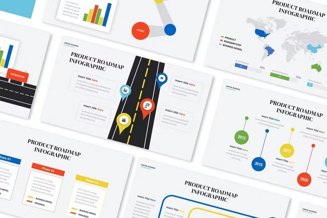 Product Roadmap Infographic Powerpoint Template