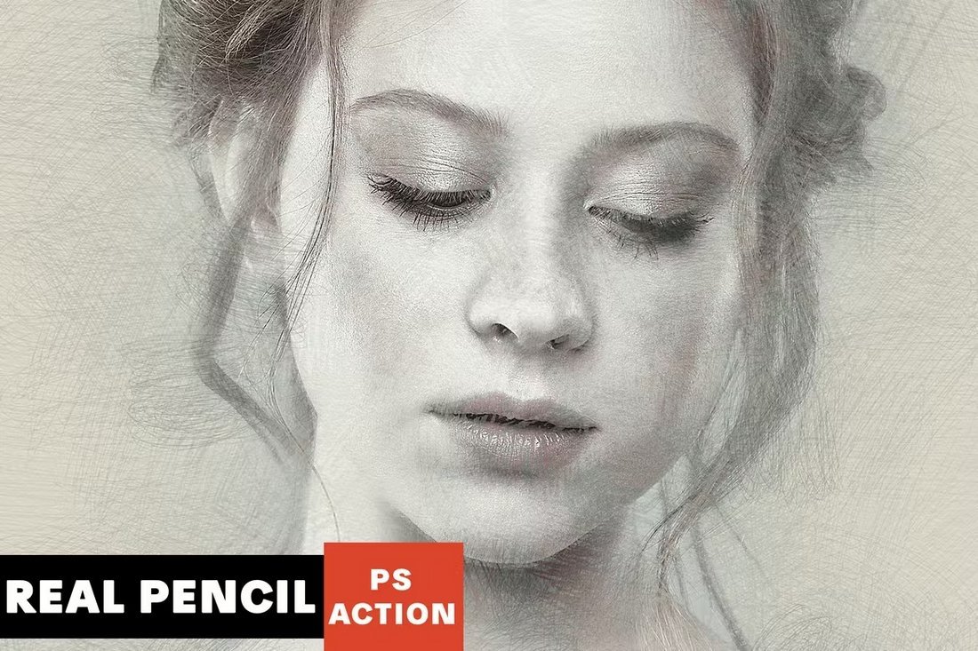 Real Pencil Sketch Photoshop Action