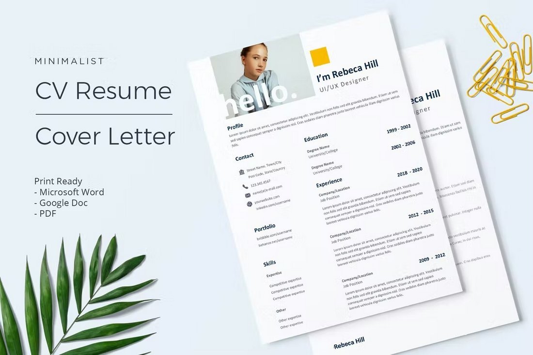 Rebeca - Google Docs CV Resume Template