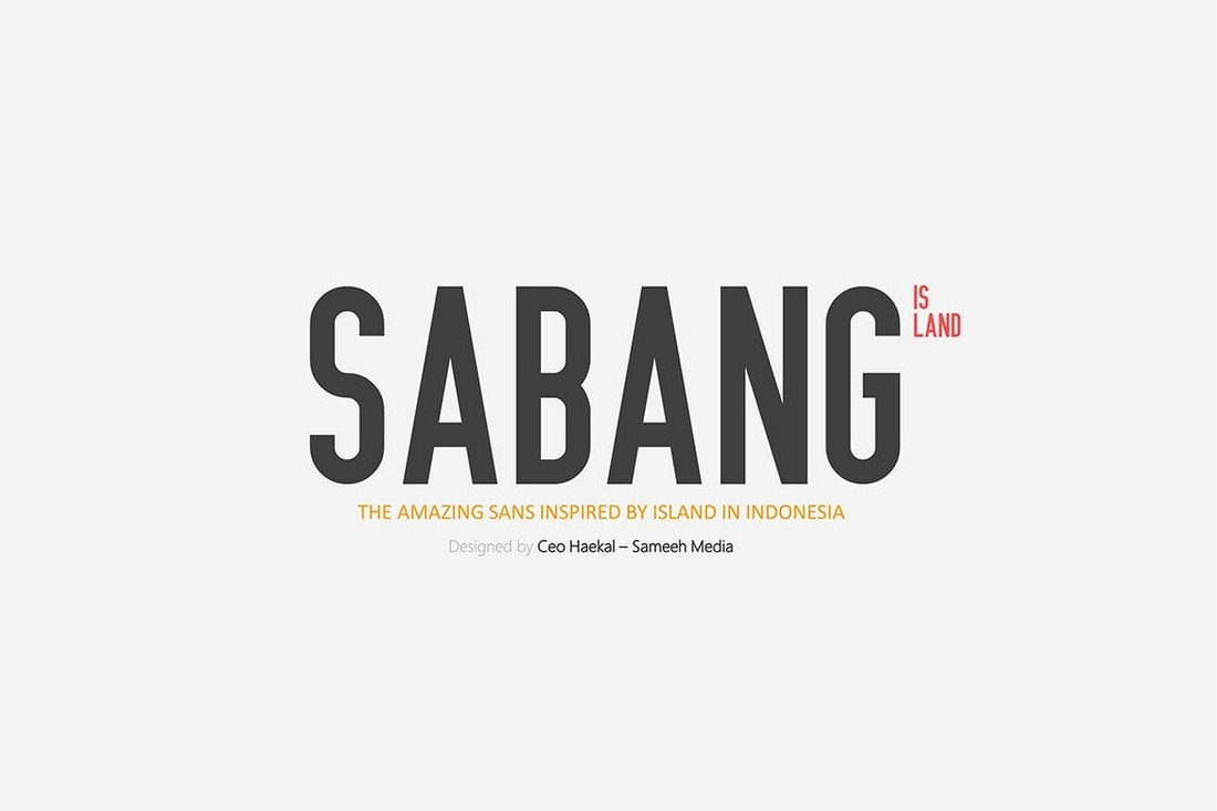 Sabang Island - Narrow Font For Signs