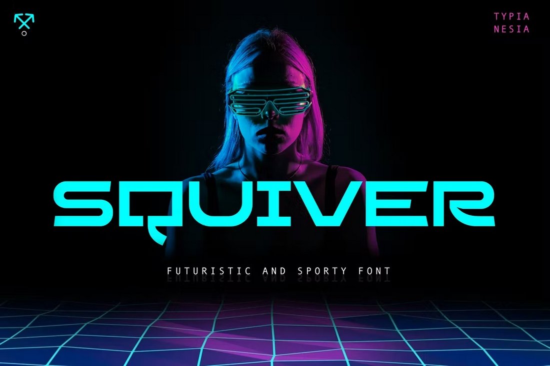 Squiver - Futuristic Cyberpunk Font