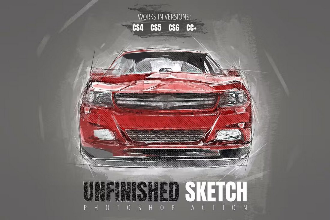 Unfinished Sketch Photoshop Action