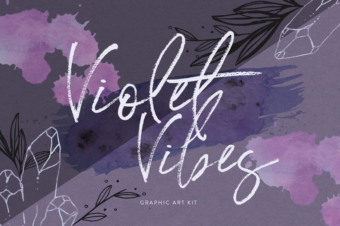 Violet Vibes Graphic Art Kit for Affinity Designer