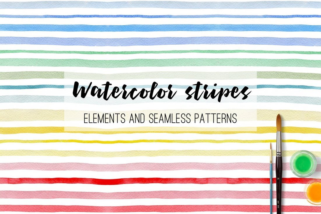Watercolor Stripes and Patterns