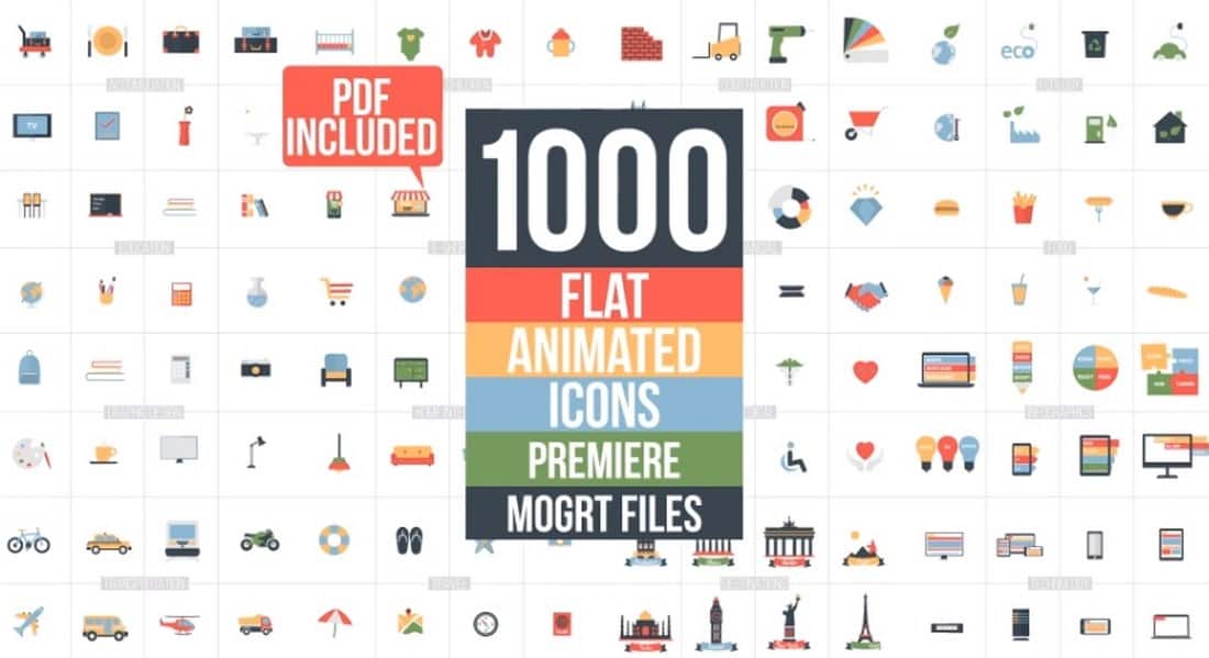 flat animated icons-adobe-premiere-pro-template