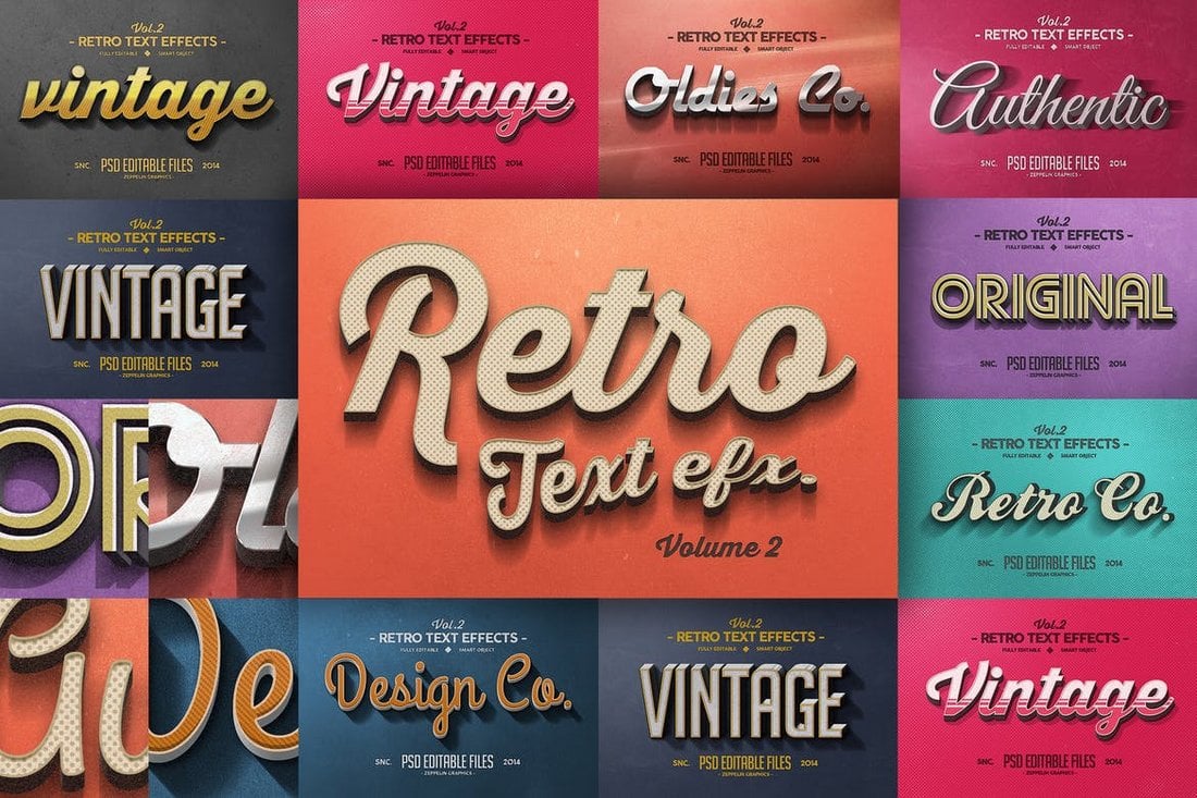 10 Vintage & Retro Text Effects