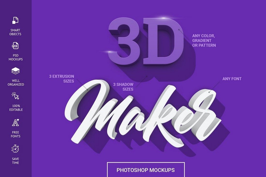 3D Maker - Photoshop Text Effects