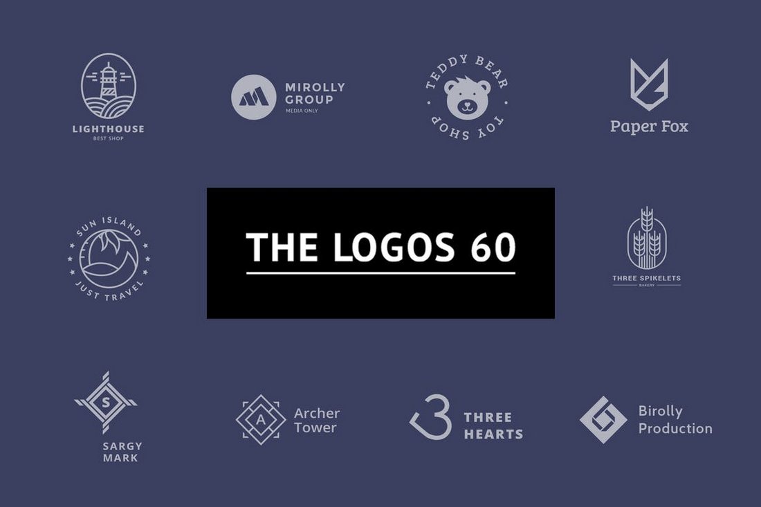 60 Minimalist PSD Logo Templates