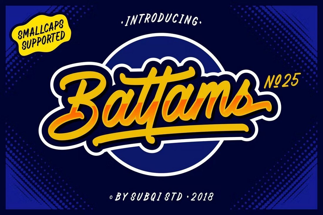 AMR Battams - Modern Baseball Font